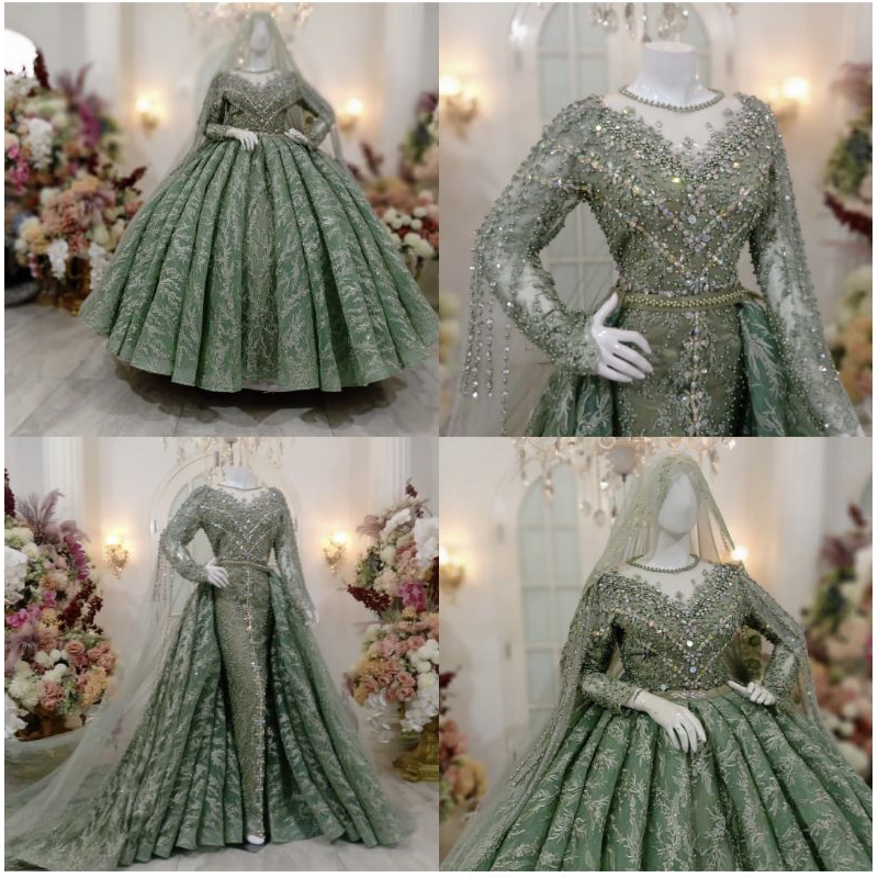 GAUN PENGANTIN BARBIE MEWAH BEREKOR//GAUN WEDDING 3 IN 1 PREMIUM MODERN//BAJU PENGANTIN