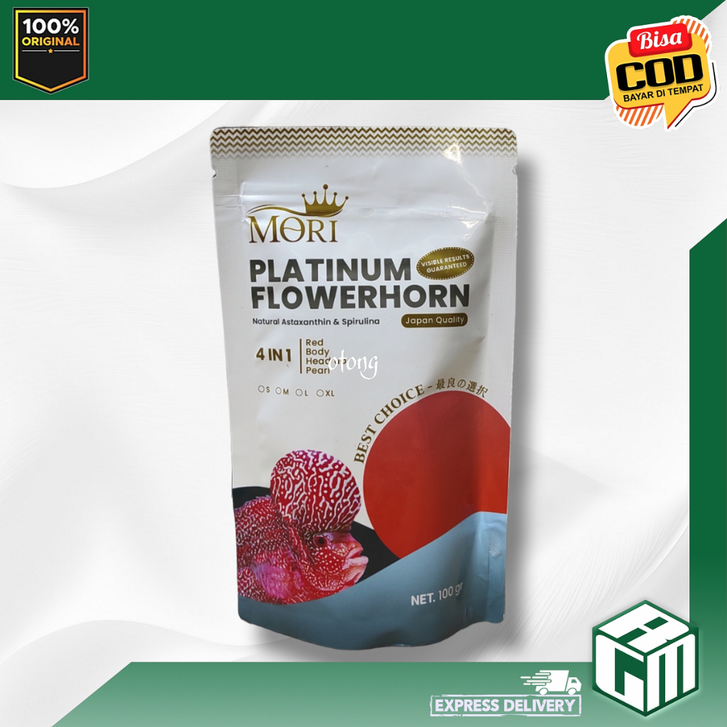 MORI LOUHAN Platinum Flowerhorn Pelet Pellet Pakan Makanan 100 gram