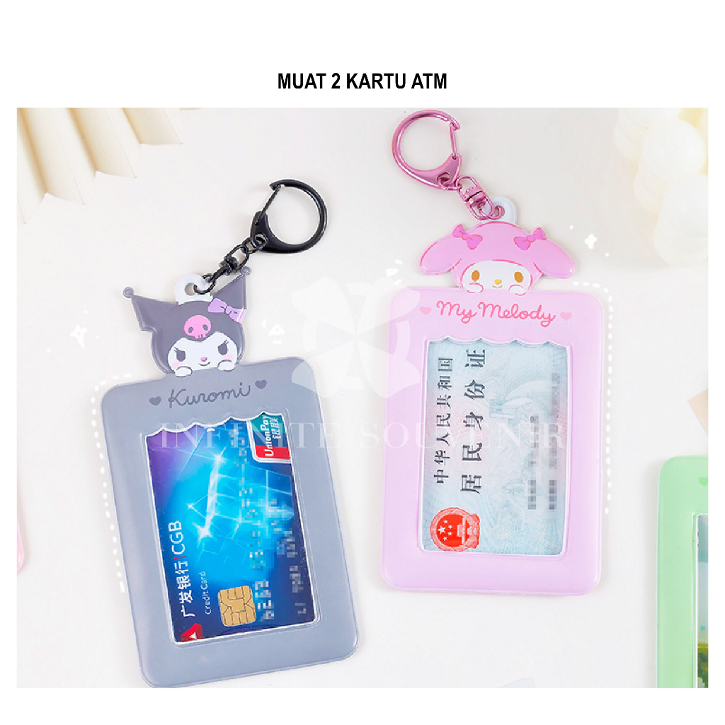 (N015) Id Card Holder Sanrio / Bahan Plastik Waterproof / Muat 2 Kartu / Nametag Sekolah