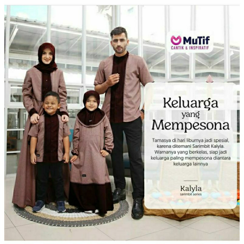 Mutif Sarimbit Kalyla Old Rose Maroon Khalil Litlle Mutif Little Khalil Baju Muslim Gamis Sarimbit Keluarga Family Series Terbaru Ori Lebaran 2023