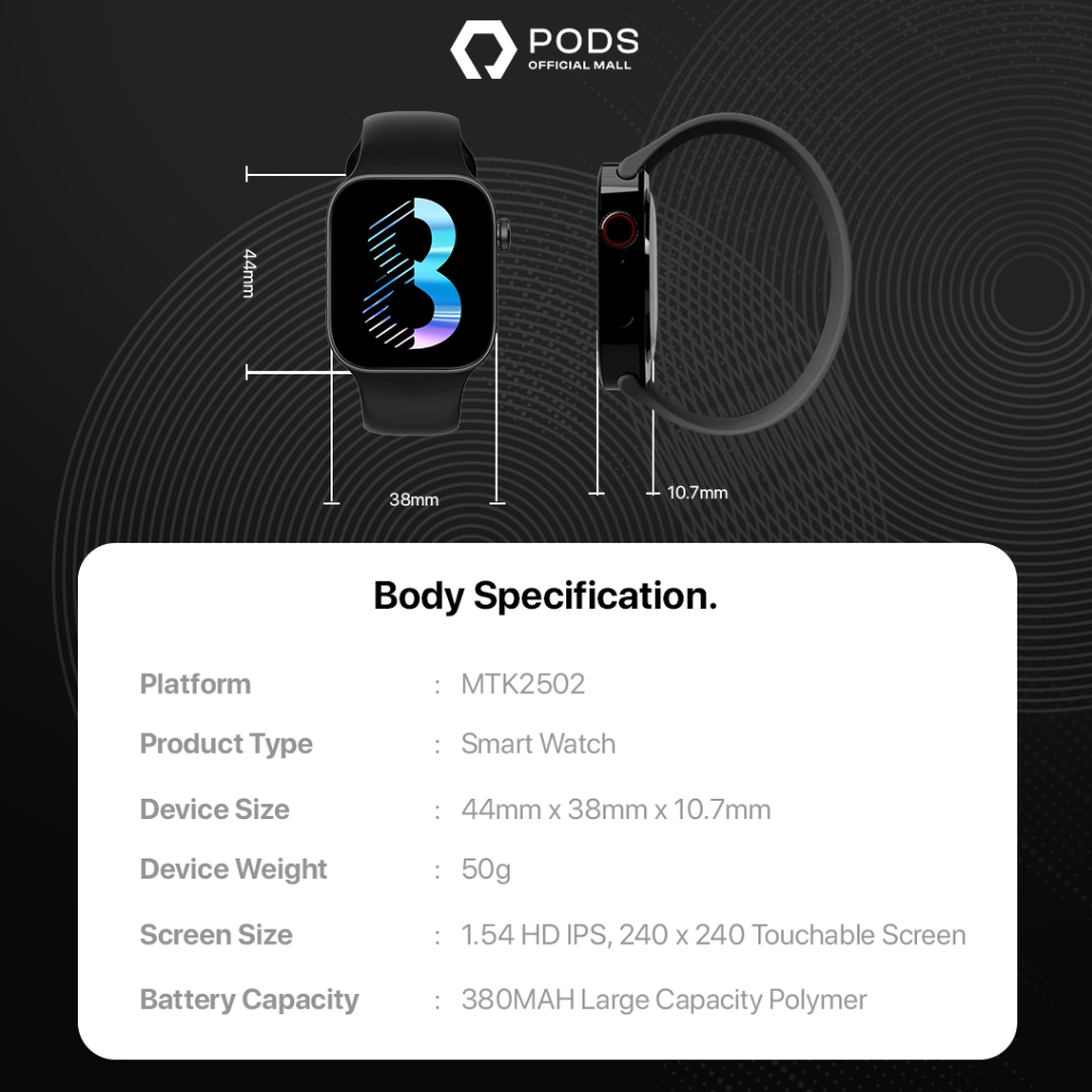 [BEST SELLER] The Watch Series 8 Ultra Bluetooth Smartwatch Full Touch Screen Phone Call IP68 Waterproof - Custom Watch Face, Body Temperature, Sports Mode by Pods Indonesiaaaaaa