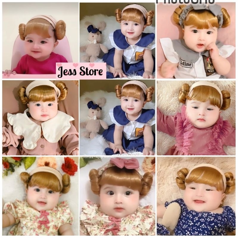 BANDANA WIG PONI KOREAN STYLE / BANDANA ANAK RAMBUT PREMIUM PONI CEPOL / BANDO ANAK  WIG 0-2TH