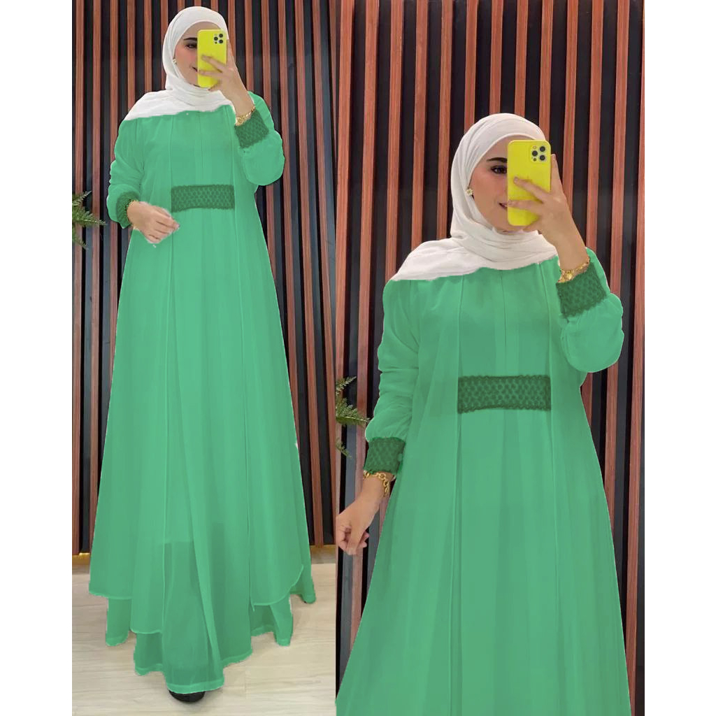 exclusive salsa maxy dress i gamis murah i kondangan l jumbo l fashion muslim l gamis ceruty