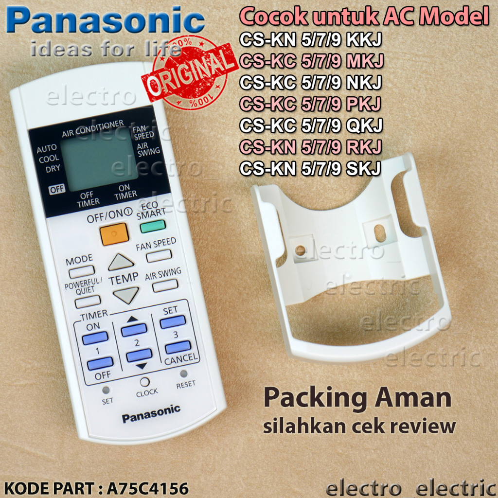 Remote AC Panasonic Type CS-KC 5/7/9 PKJ CS-KC 5/7/9 QKJ CS-KN 5/7/9 RKJ CS-KN 5/7/9 SKJ