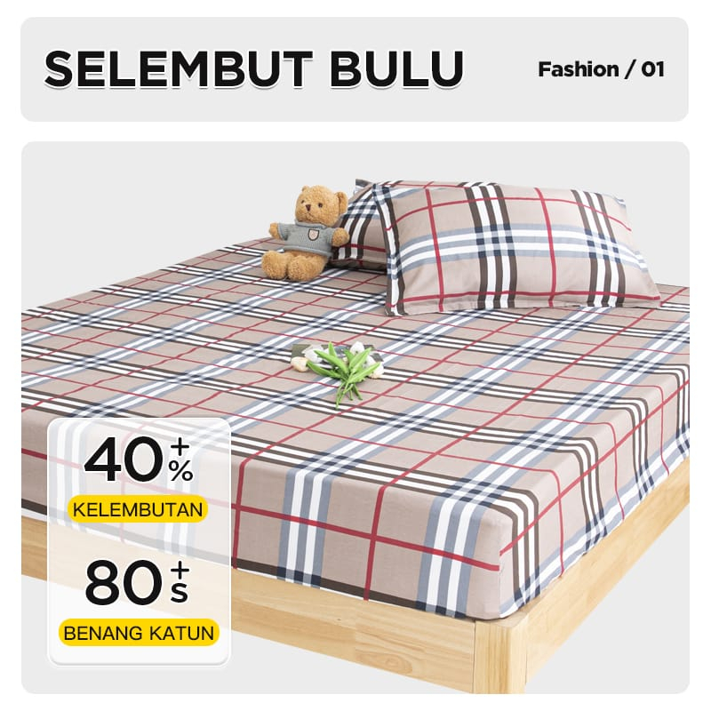 Barnik88 Sprei motif kotak Anti Geser 120 X 200CM / Sprei Motif Kotak Aesthetic / Seprai Kualitas Bagus