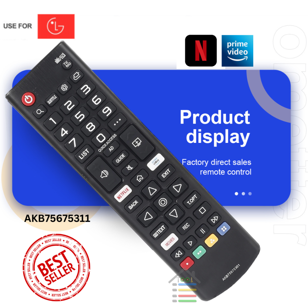 Remot / REMOTE TV SMART LCD LED Netflix Amazon Prime LG AKB75675311