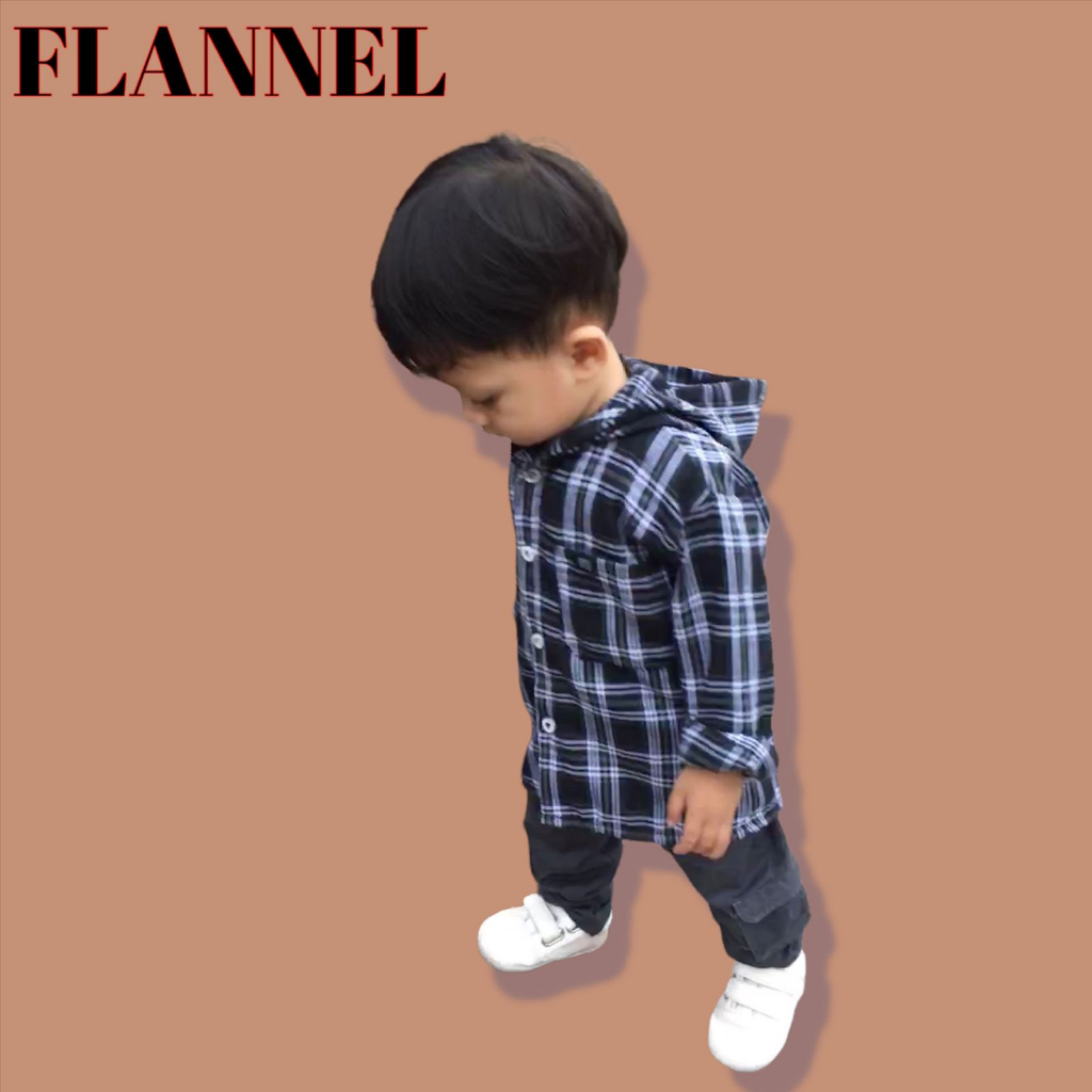 KEMEJA HODIE ANAK FLANEL IMPORT KATUN PREMIUM  USIA 1-6 TAHUN