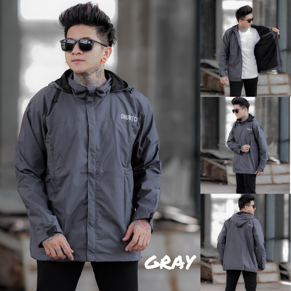 JAKET PARKA SIMPLE ABU TUA 02 - JAKET PARKA OUTDOOR - JAKET GUNUNG SIMPLE - JAKET PARKA PARASUT - JA