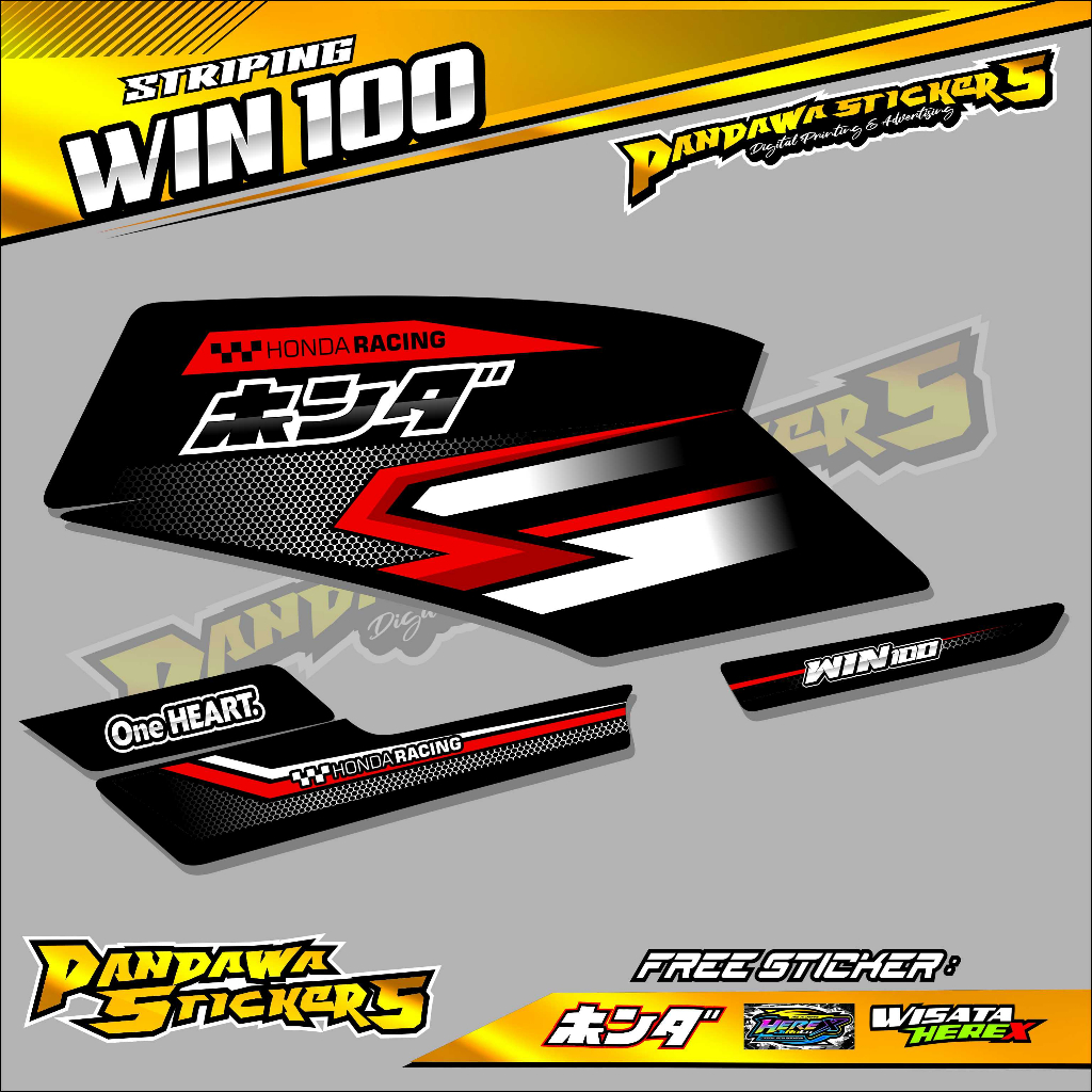 STRIPING VARIASI HONDA WIN 100 / STICKER LIST VARIASI HONDA WIN