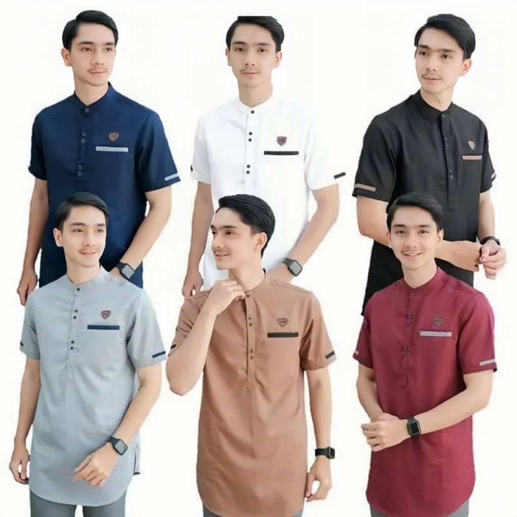 OFFICIAL Baju Koko Pria muslim terbaru / Kemeja Muslim polos terlaris bestseller/kombinasi batik