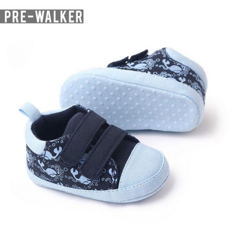 Sepatu Bayi Laki Laki - Sepatu Prewalker Baby Boy Sol Lembut Anti Slip S1309