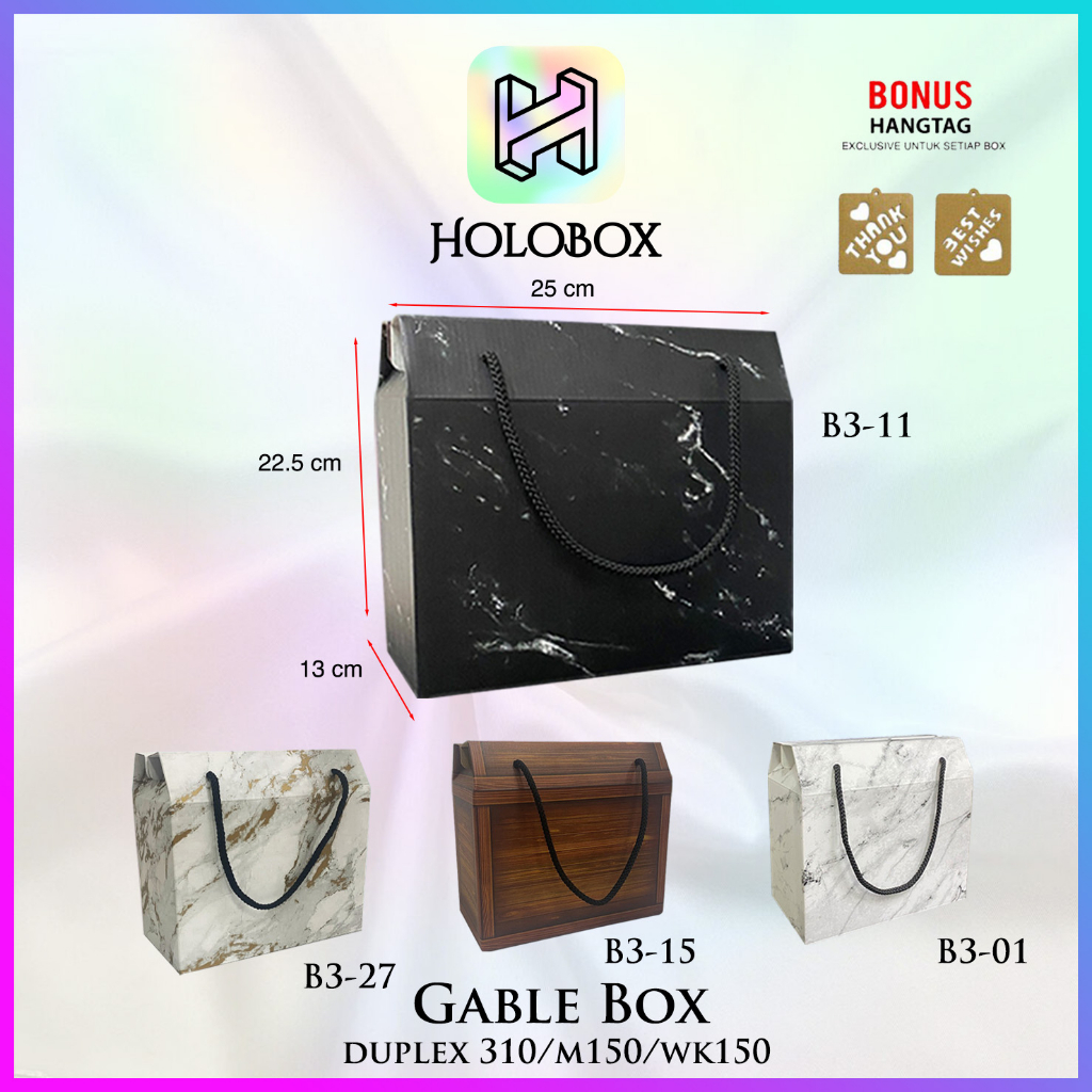 

Box Kado / Kotak Packaging / Gift / Hampers Gable Box Uk 25x13x22 cm / B3-01