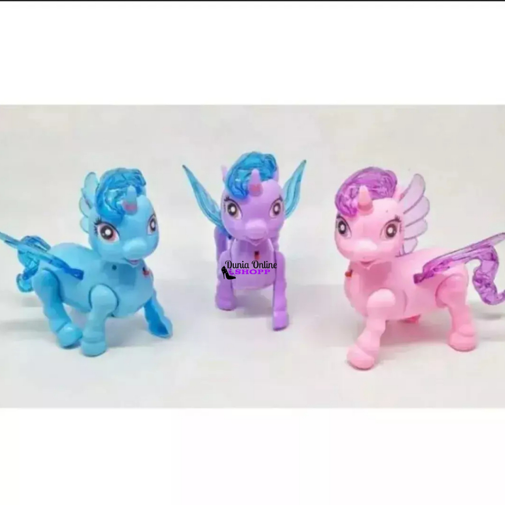 DOS - Little Pony Lampu Mainan Anak Perempuan Kuda Unicorn Ada Musik & Tali