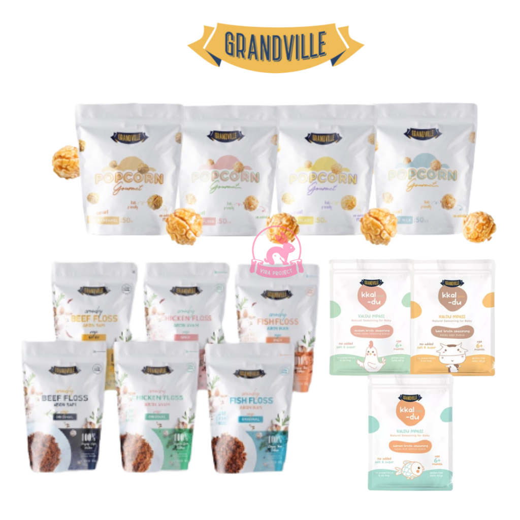 GRANDVILLE POPCORN MILK CARAMEL CRUNCHY FLOSS CHEESE / SNACK POPCORN ANAK