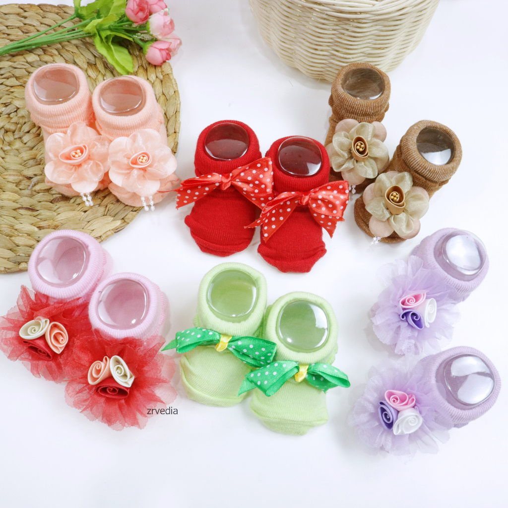 (SNI) Prewalker Socks 3D Bayi New Born / Anti Slip Kaos Kaki Import Baby Anak Perempuan 0-12 0-6 0-3 Bulan Kiosbalitaaprillia