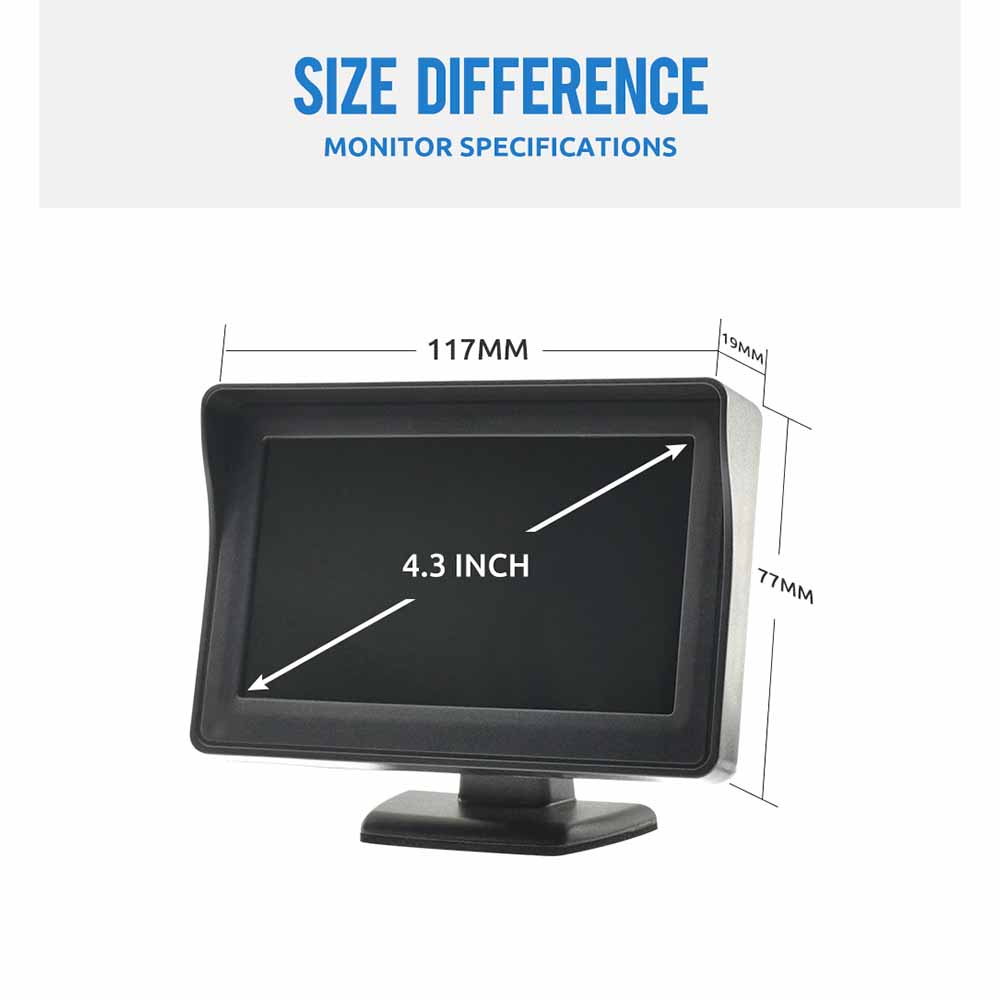 Monitor Parkir Mobil Rear View TFT LCD Display 4.3 Inch - 433 - Black