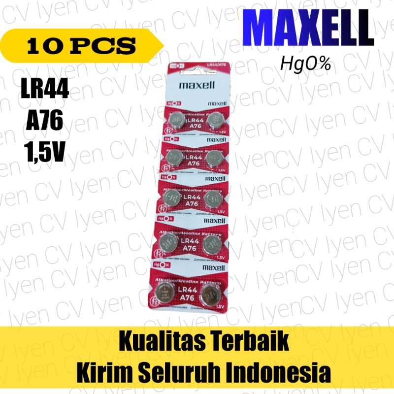 Baterai kalkulator Maxell lr44/a76 / baterai lr44 / baterai jam tangan