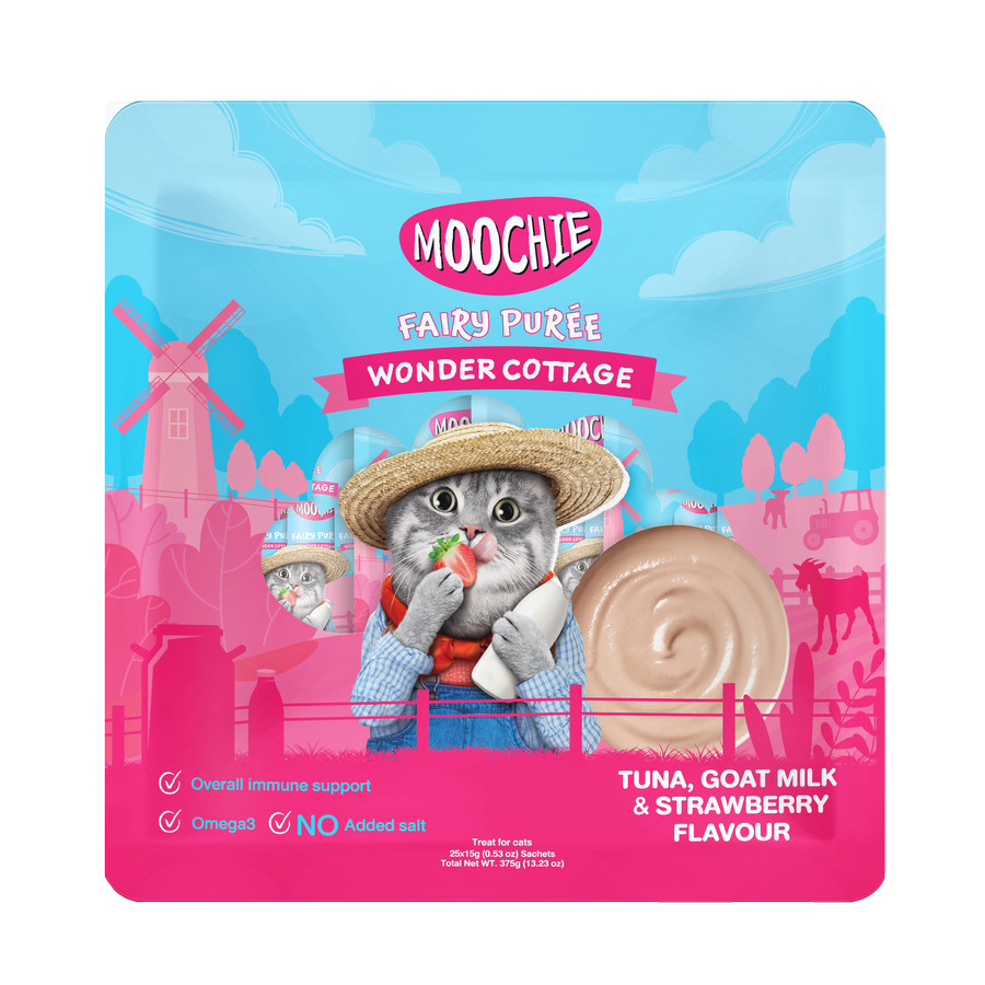 Moochie Fairy Puree 25pcs -Tuna Goat Milk Strawberry Flv Cat (Churu)