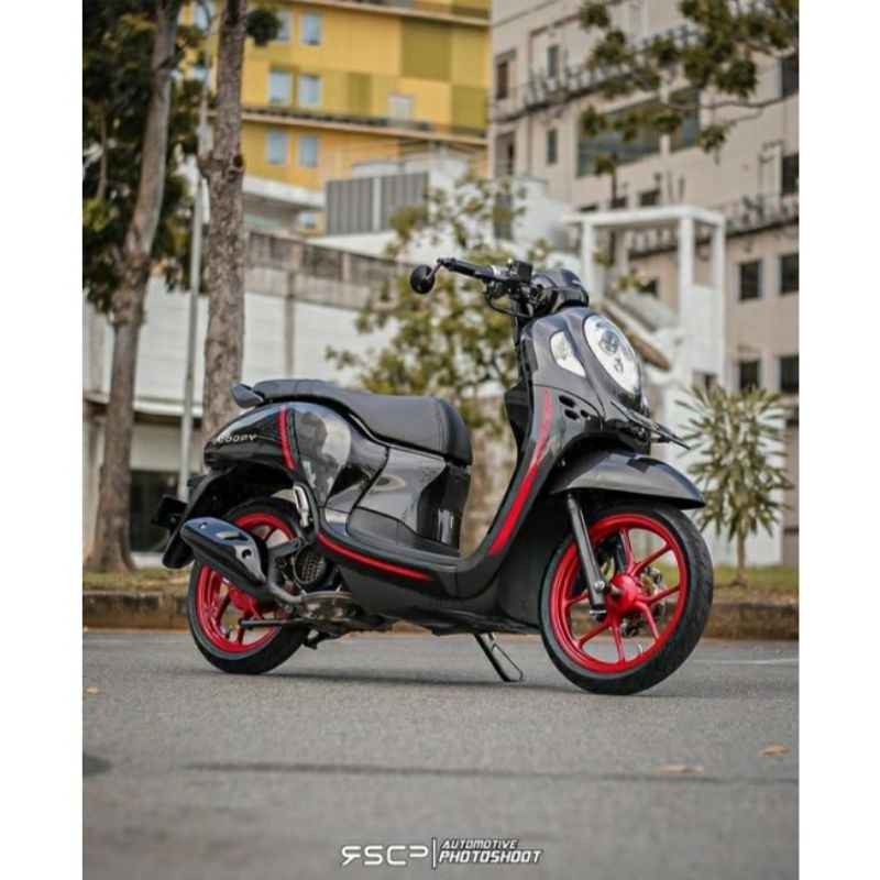 STRIPING STANDAR ORI HONDA SCOOPY NEW sporty 2021 LIS STICKER DECAL NEW SCOOPY 2021 sporty hitam