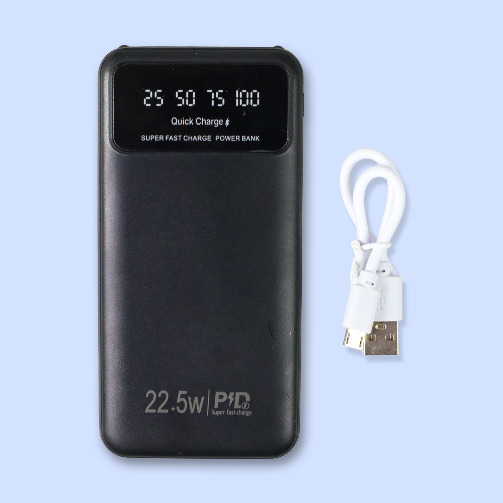 Power Bank Fast Charging DUAL USB Output 22.5W 10000mAh + DUAL SENTER LED PB100W