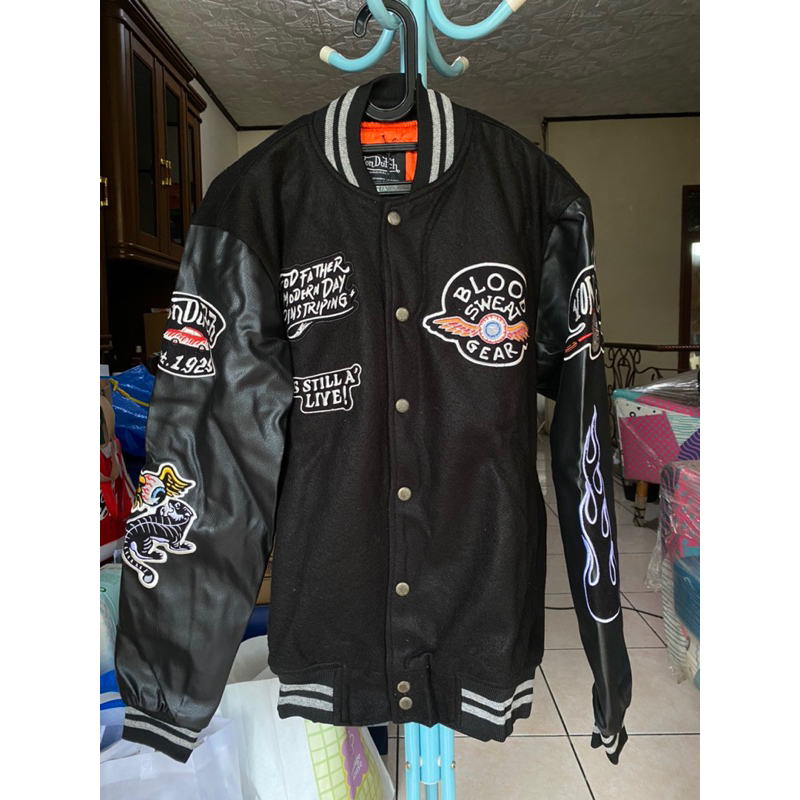 Varsity Leather Jacket Von Dutch 100% Original BARU BNWT