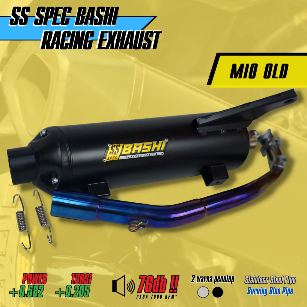 KNALPOT BASHI STANDAR RACING SS SPEC STAINLESS YAMAHA MIO OLD