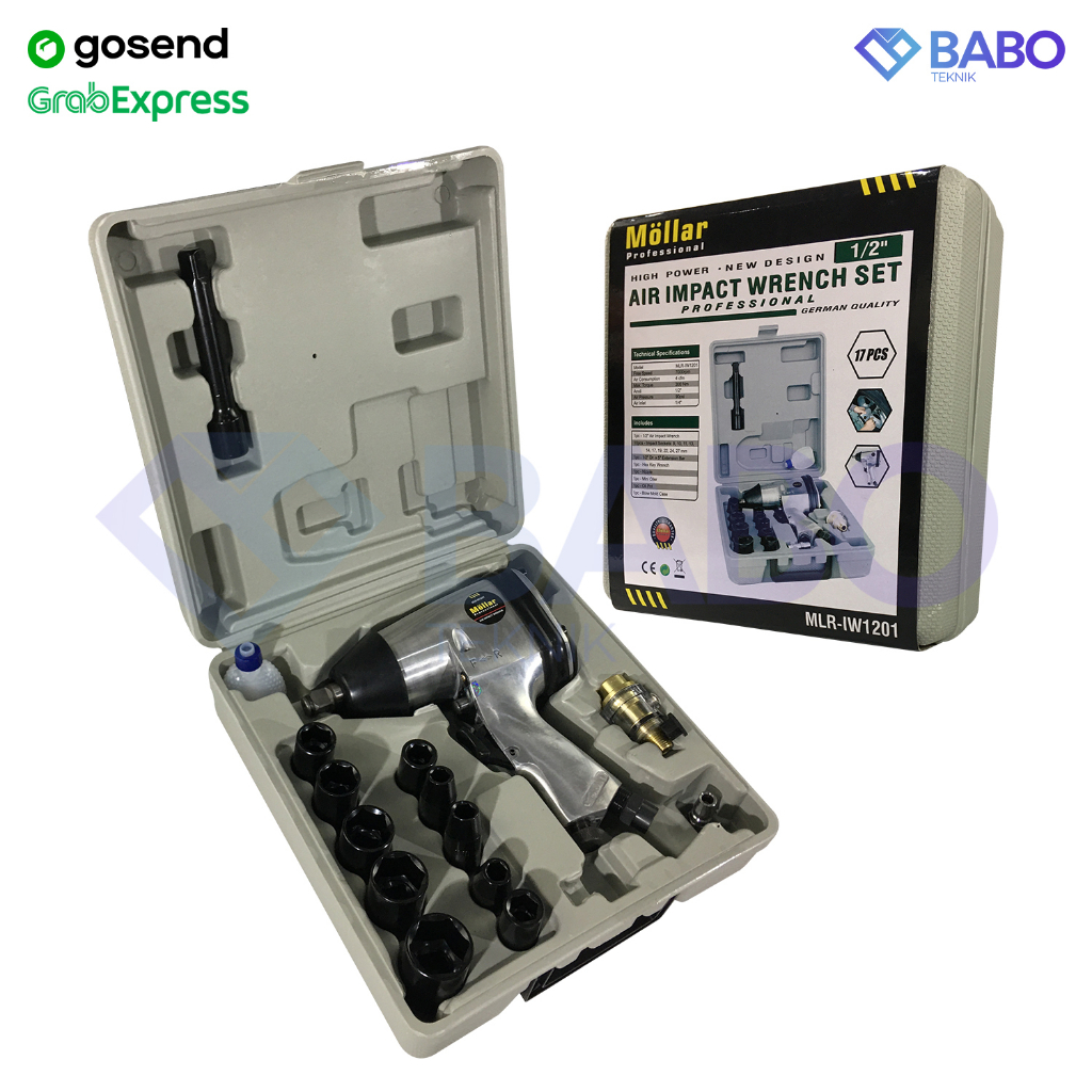 Air Impact Wrench Kit 1/2" MOLLAR - Alat Buka Ban Mobil