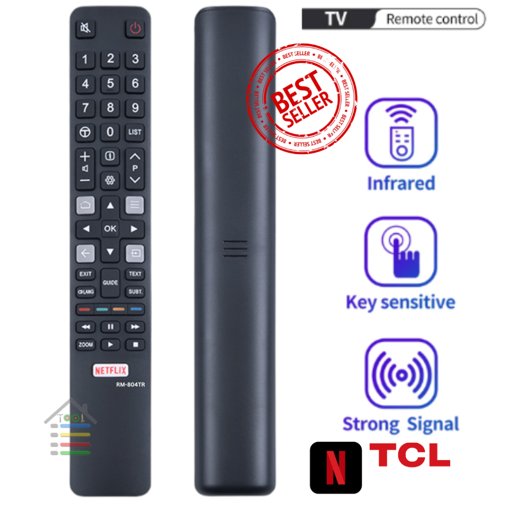 REMOTE TCL SMART TV ANDROID 10 RM804TR RC802N S6 S6000 S6500 A20 A3 Series