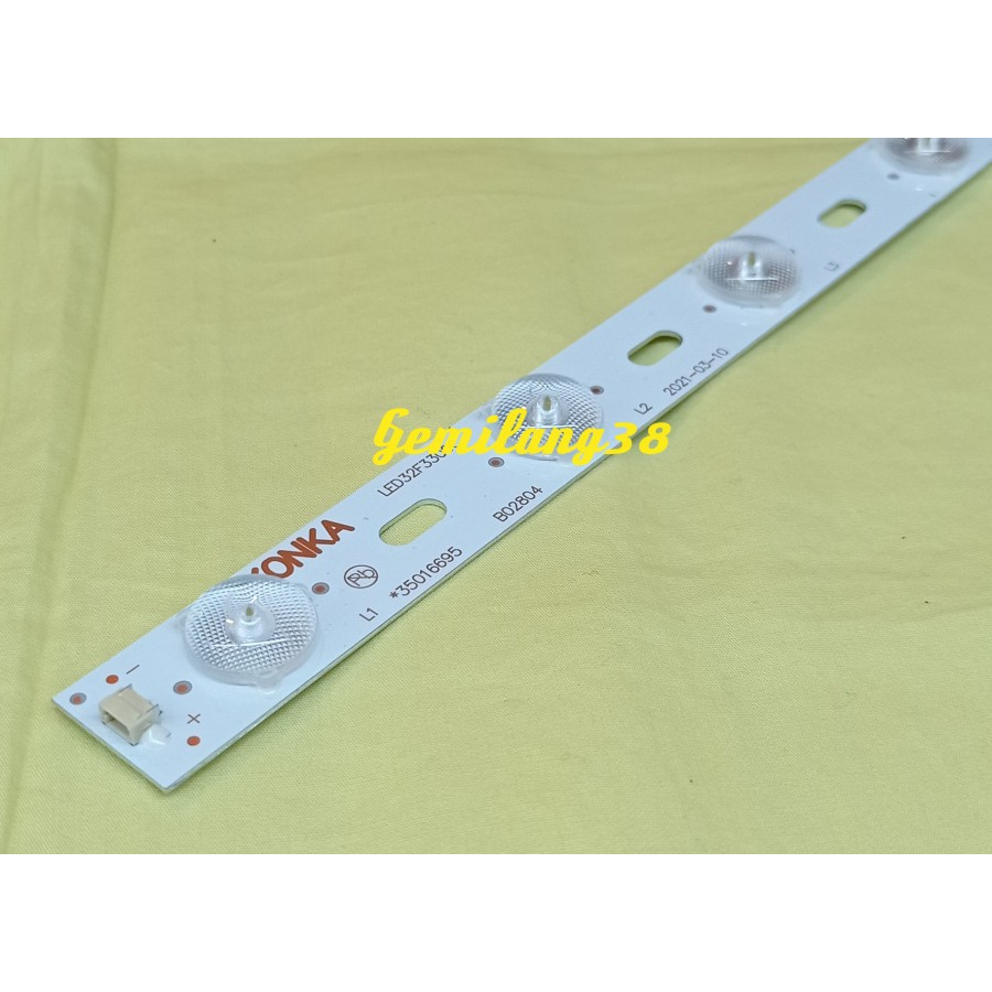 Lampu LED backlight TV 6 volt 12 Kancing BL Universal 6V 12mata 64,4cm