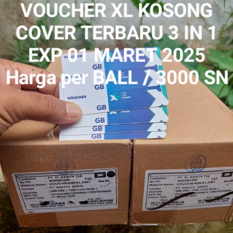 GROSIR 4000 SN / 1 BAL VOUCHER XL KOSONG COVER TERBARU 3 IN 1