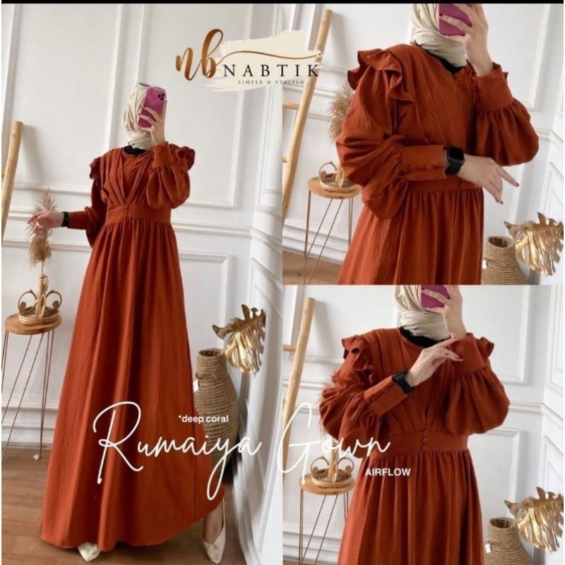 Gamis Rumaiya bahan cringkel airflow ld110