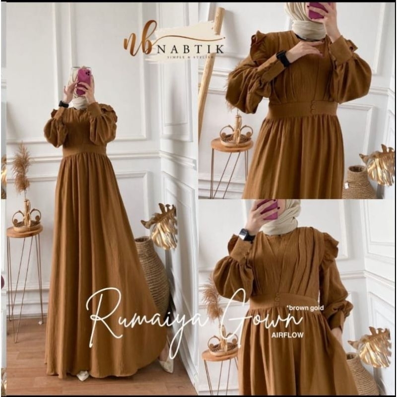 Gamis Rumaiya bahan cringkel airflow ld110