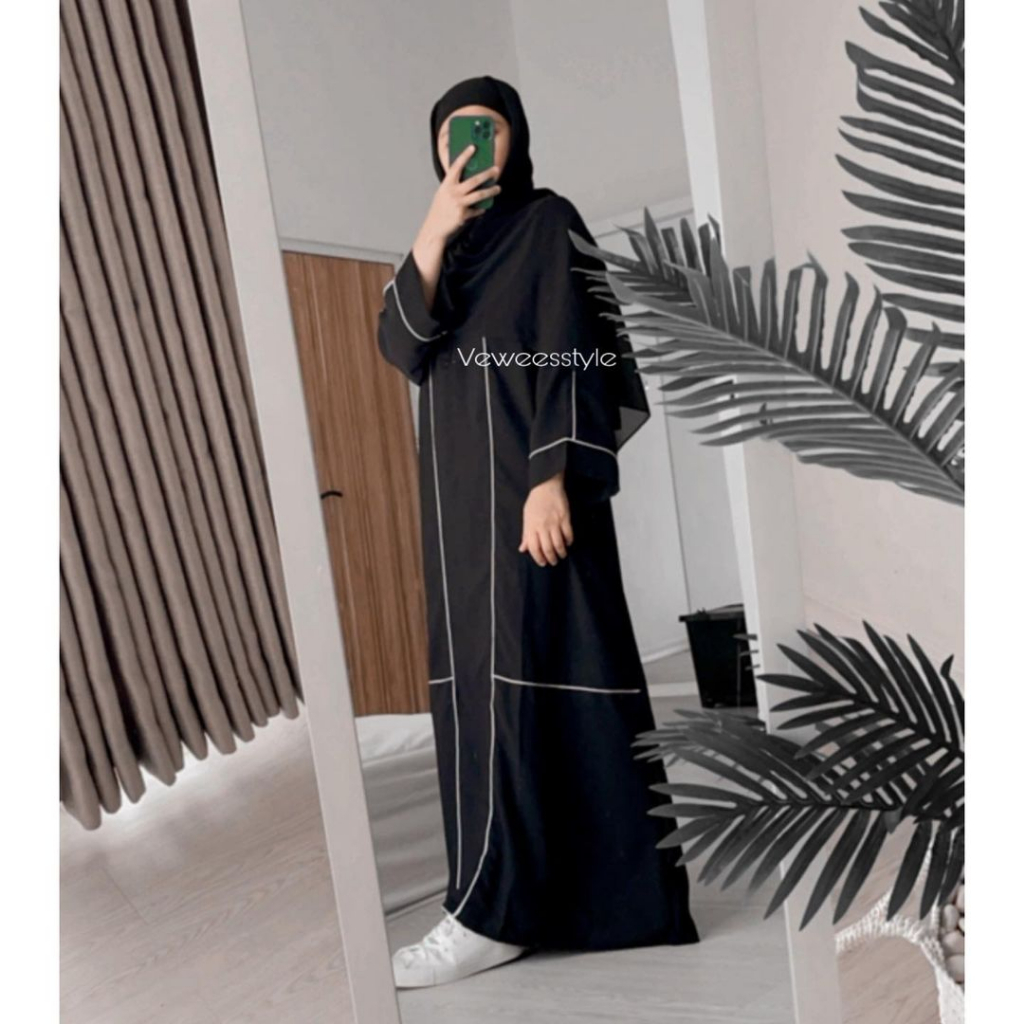 Abaya anak dan dewasa -gamis arab kekinian-dress hitam terbaru-abaya asmah geper anak