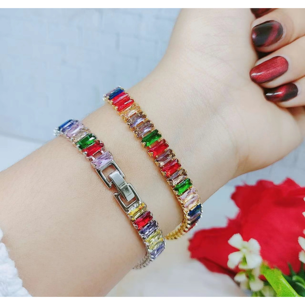 Gelang Xuping Rantai Mata Warna Warni Perhiasan Wanita Jewelry R071