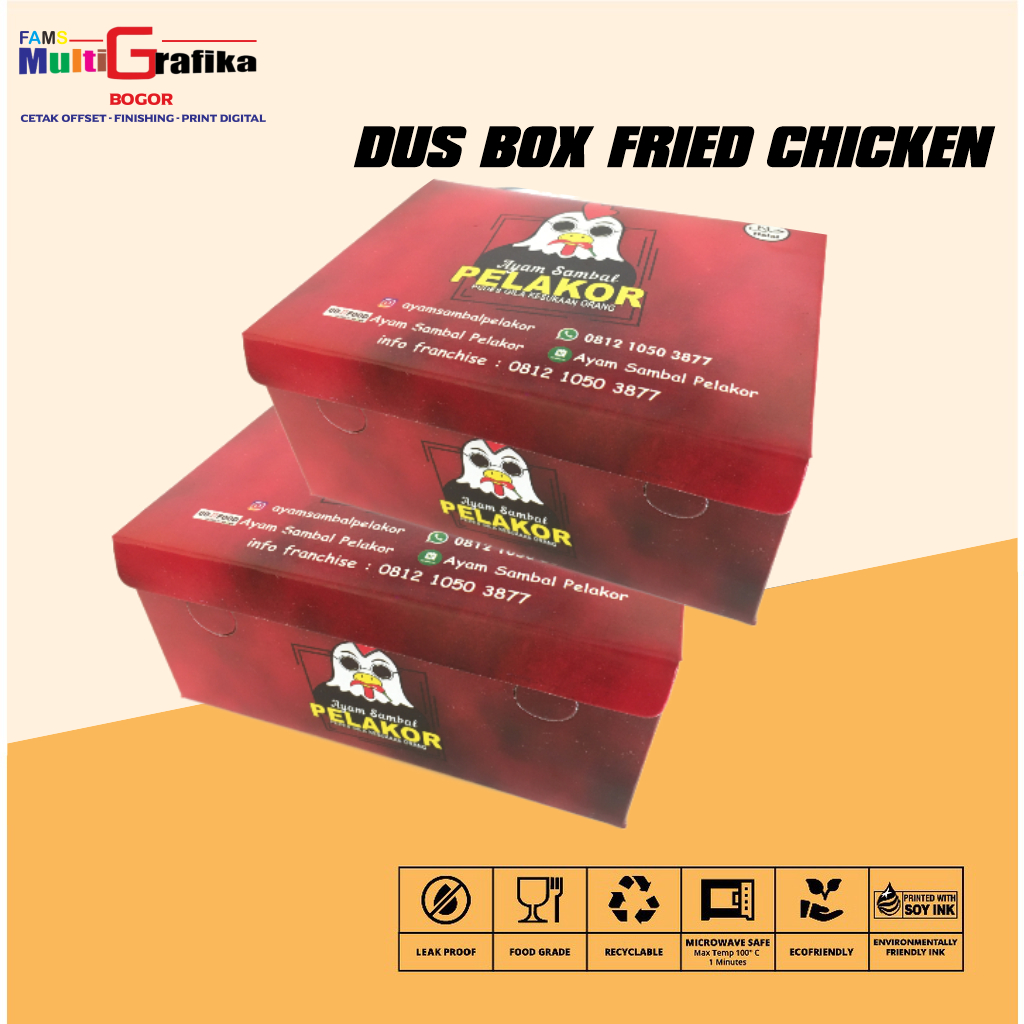 Box Fried Chicken / Dus Fried Chicken / kardus Fried Chicken / Box Ayam Goreng / Kemasan Fried Chick