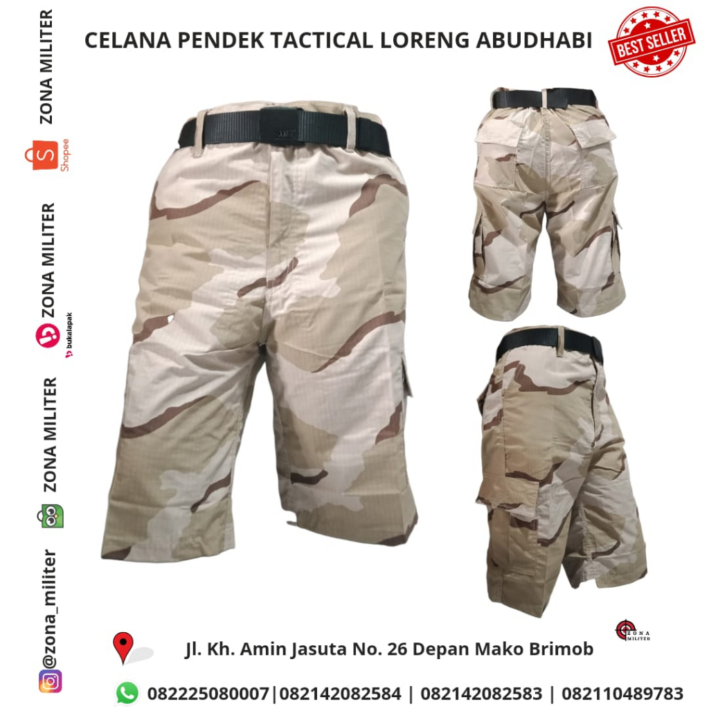 CELANA PENDEK LORENG/CELANA CARGO/CELANA TACTICAL loreng ABUDHABI