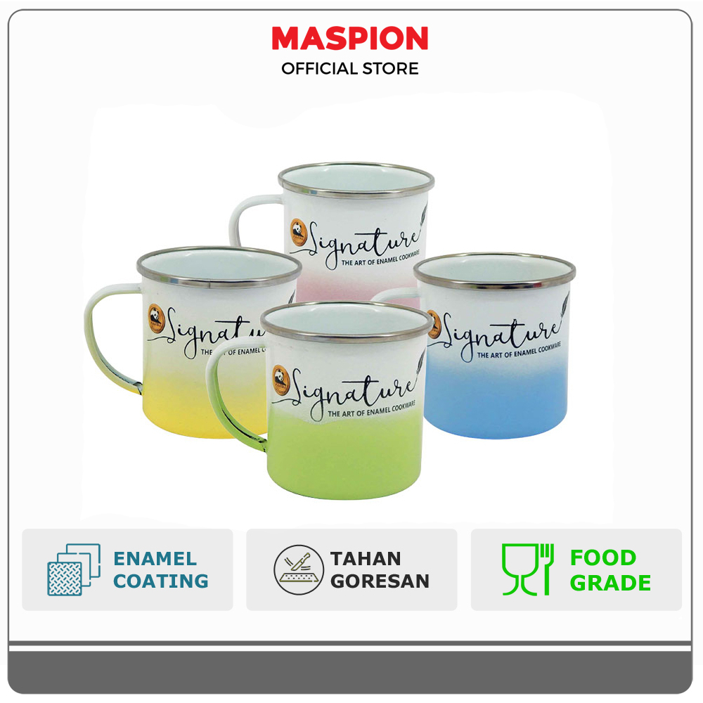 Maspion Panda Gelas Enamel Signanture Mug Ombre 8 cm