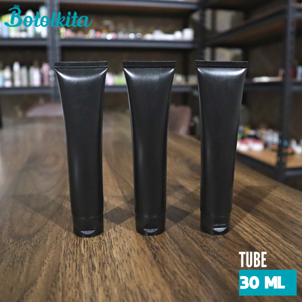 Tube 30ml Hitam Fliptop / Blank Tube 30ml Hitam Fliptop