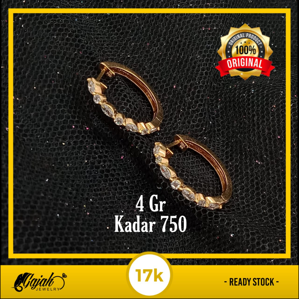 Anting emas 17K - 4 Gr Kadar 750 - 4934