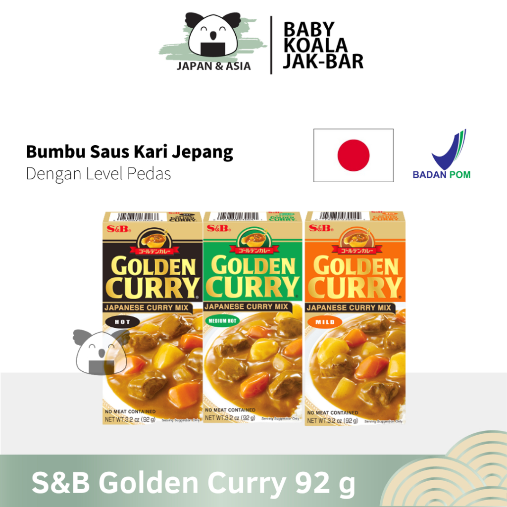 

S&B GOLDEN CURRY Mix Hot Medium Mild 92 g | Japan Cury Pedas Kare Jepang | Kariii