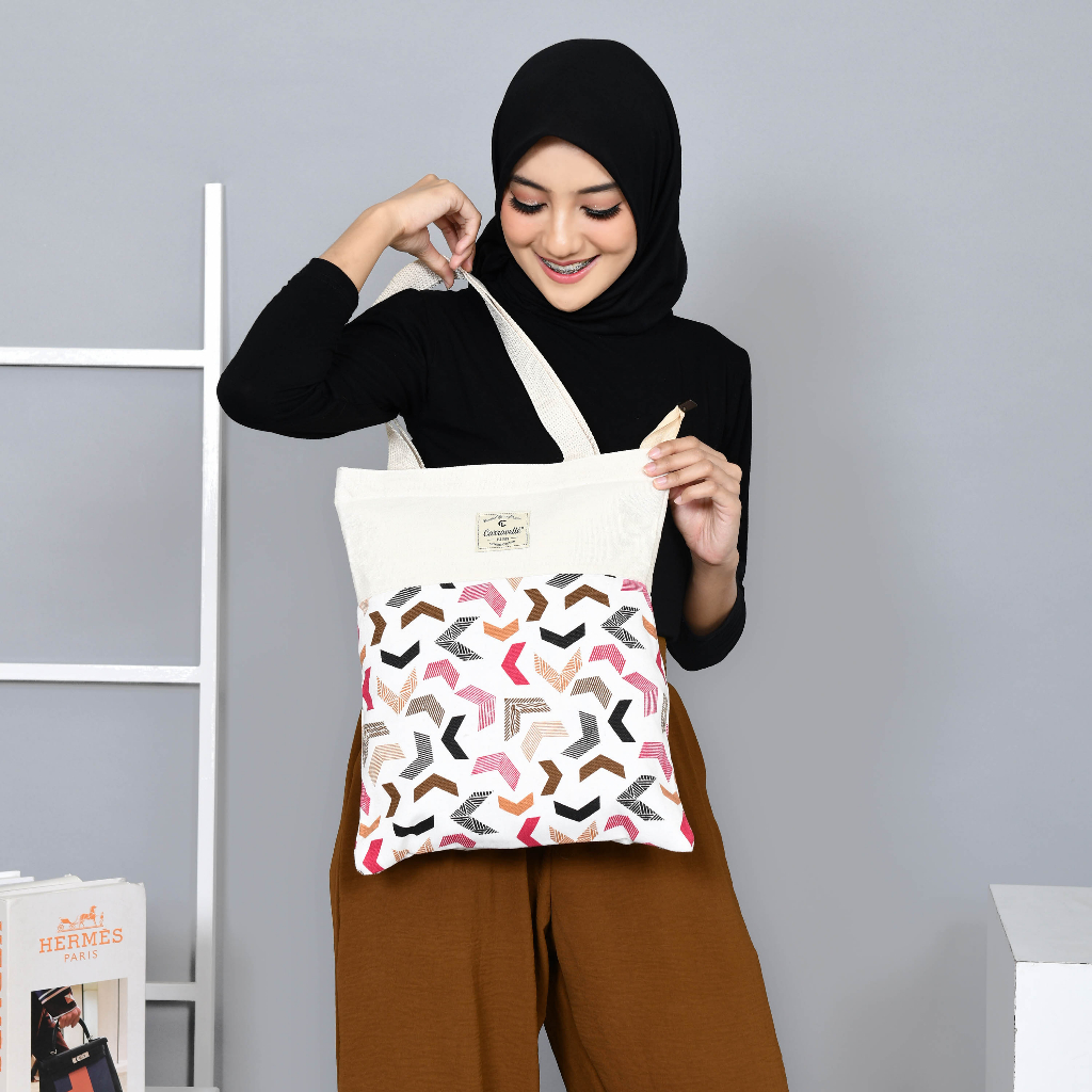 TOTE BAG RESLETING KANVAS WANITA MOTIF/POLOS,UTK TAS KULIAH,TAS BELANJA,TAS SEMINAR,BS CUSTOM SABLON