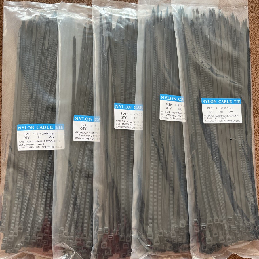 Kabel Tie 4,8 x 30cm Cable Ties Nylon 4.8 x 300mm Hitam Putih