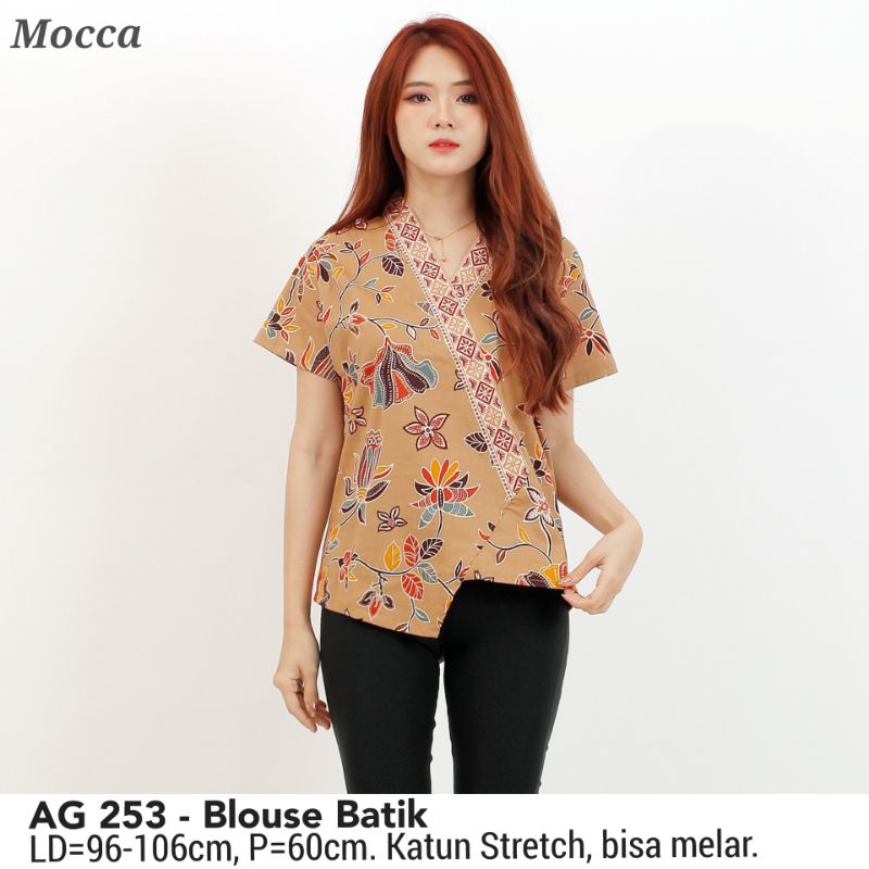 BLOUSE ROSI BATIK MODERN ATASAN WANITA KERJA KANTOR 253 BAJU CEWEK MURAH