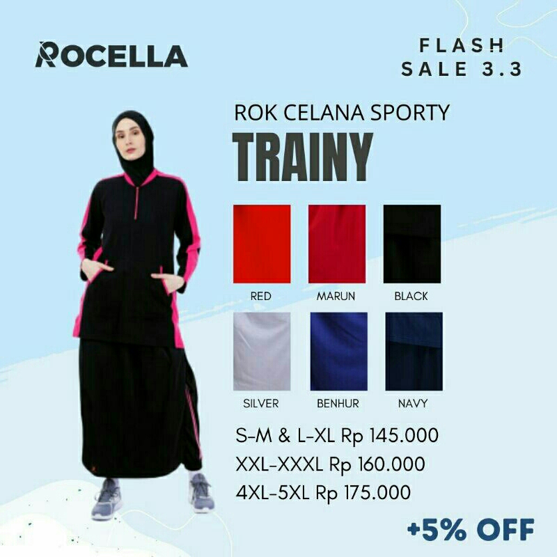 ROCELLA TRAINY - ROK CELANA OLAHRAGA - ROK OLAHRAGA WANITA ROCELLA - ROK CELANA OLAHRAGA JOGER PADEL