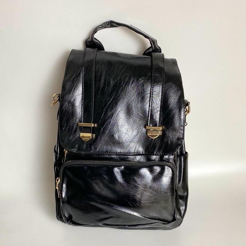 138318 Tas Ransel Wanita Multifungsi Backpack Shoulder Bag Import Korea Fashion Stock Bisa Selempang