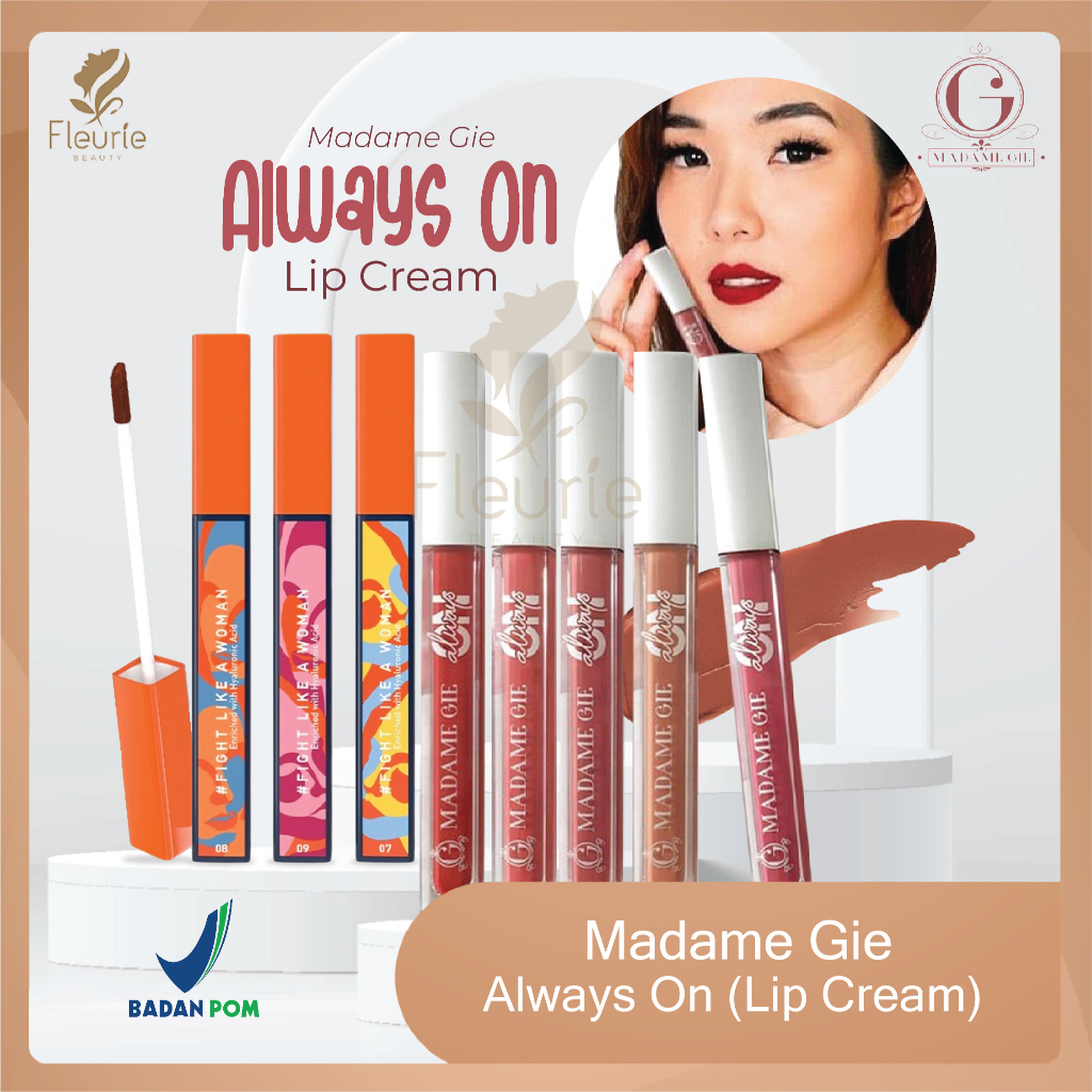 Madame Gie Always On - MakeUp Lip Cream Lipstick Original BPOM