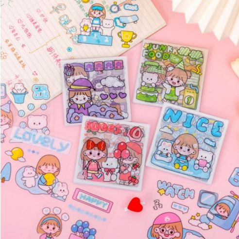 

Set Stiker Kartun Lucu Tahan Air Dekorasi Buku DIY