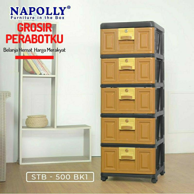 Laci Container Lemari Pakaian Plastik Napolly Susun 5 Susun 4 Susun 3 STB 500 STB 400 STB 300