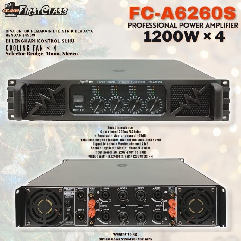 power amplifier first class fc a6260 S a 6260 4 x 1200 watt firstclass original