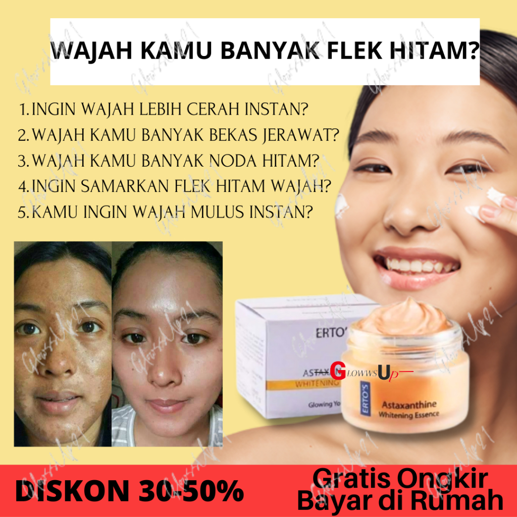 ERTOS ASTAXANTHINE WHITENING ESSENCE CREAM - CREAM PEMUTIH FLEK HITAM